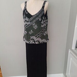 R&M Richards 2-Piece Vintage Dress.  Black and Silver